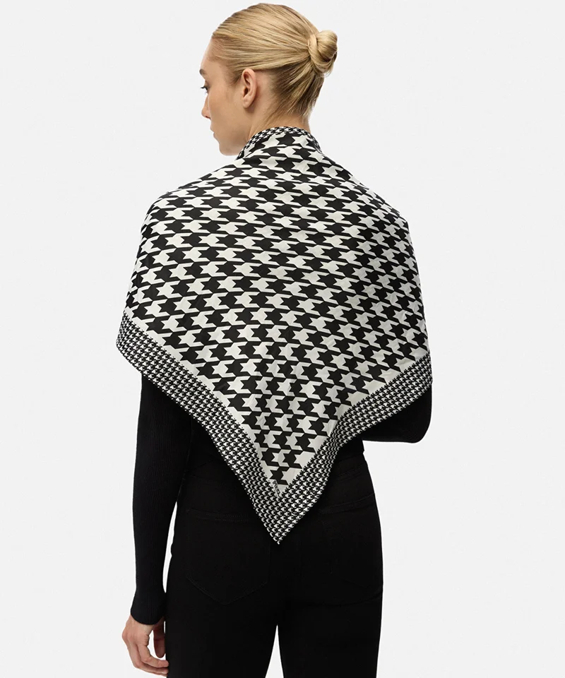 ابيكول Houndstooth Print Shawl